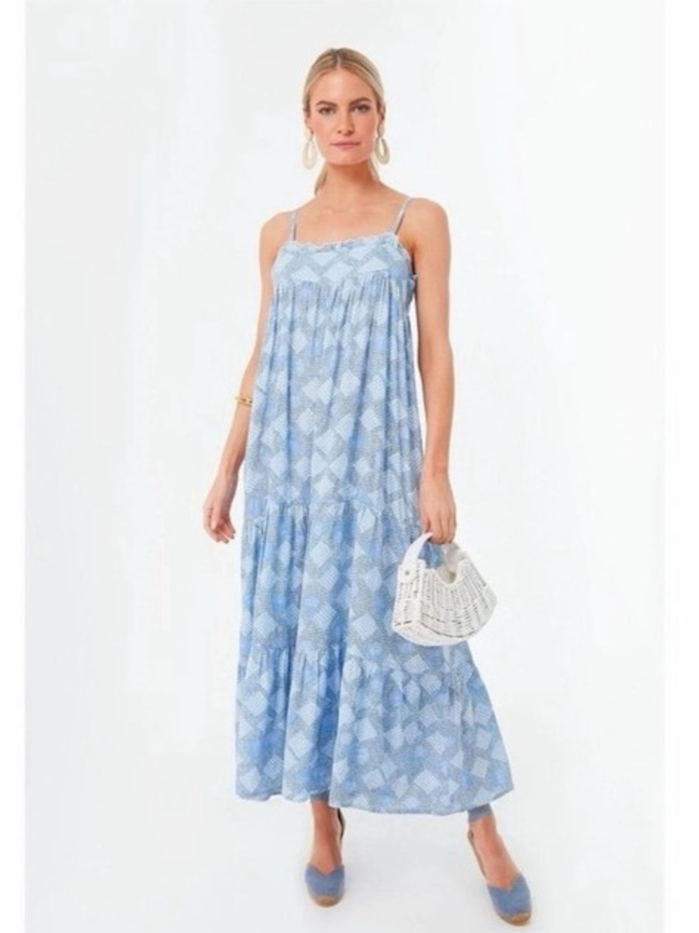 NWT Tuckernuck St Lucia Sea Glass Tiered Midi Dress